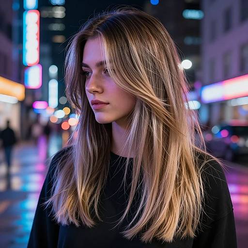 Vibrant Neon Portrait with Frosted Tips