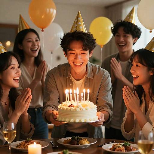 Joyful Birthday Celebration with Friends
