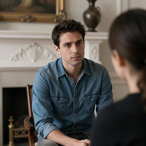 Intense Portrait in an Ornate Room
