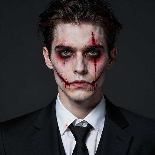 Intense Portrait of a Pale Male Figure