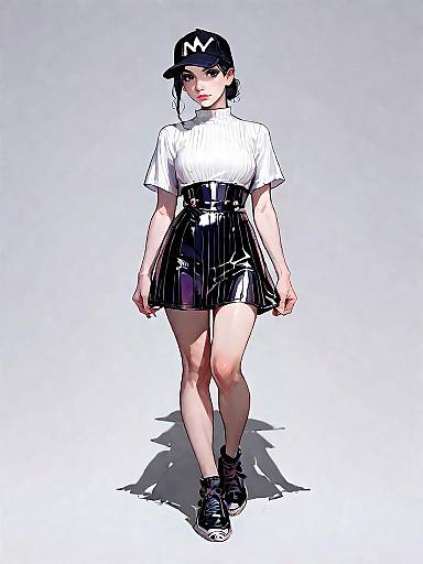 Chic Woman in Pastel Mini Dress