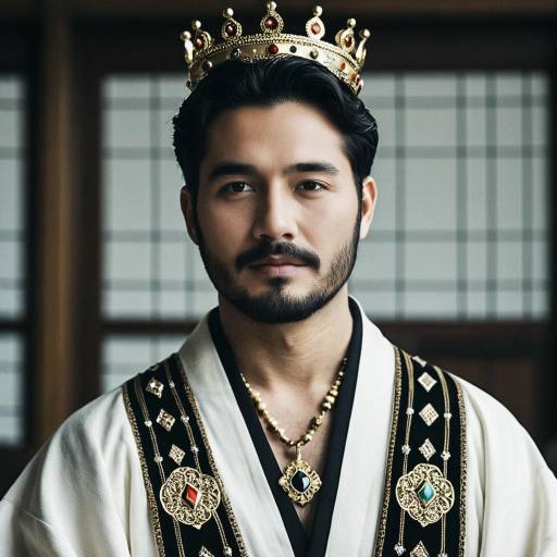 Man in Traditional Korean King Costume