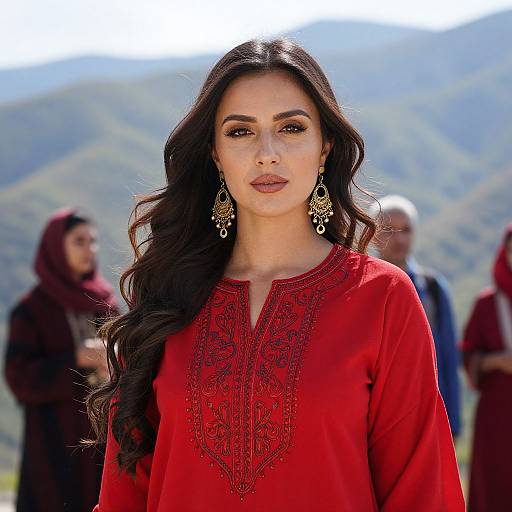 Macedonian Woman in Vibrant Traditional Attire