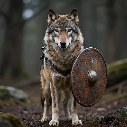 Cinematic Dire Wolf Viking Warrior Portrait