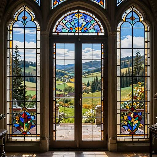 Ultra Realistic Stained Glass Background