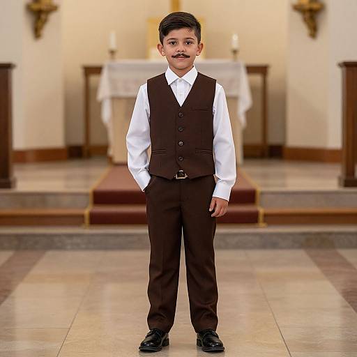 Realistic Boy in Christening Outfit