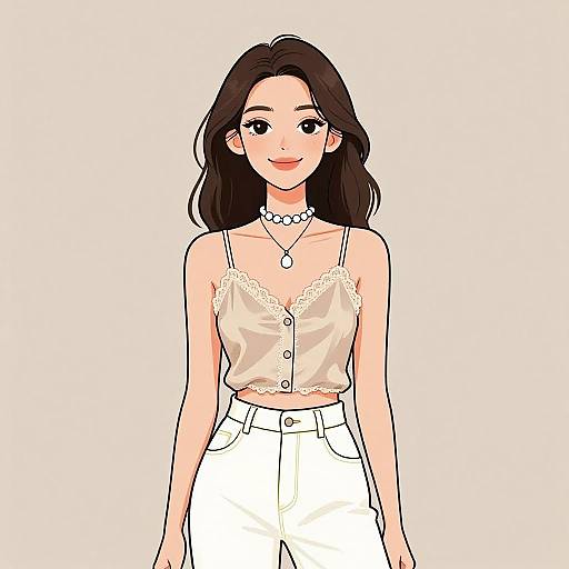 Smiling Bohemian Woman in Chic Outfit