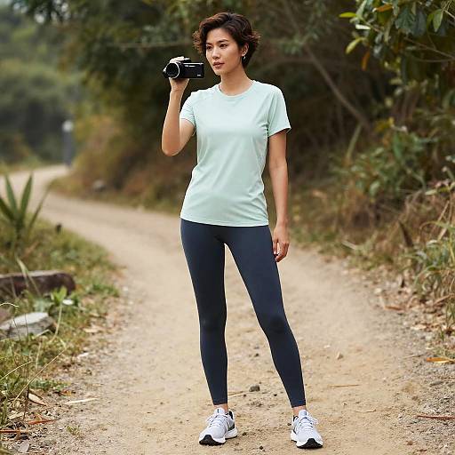 Athletic Woman in Casual Soccer Mom Outfit