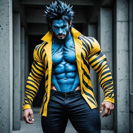 Cosplay of Muscular Blue-Skinned Arlong