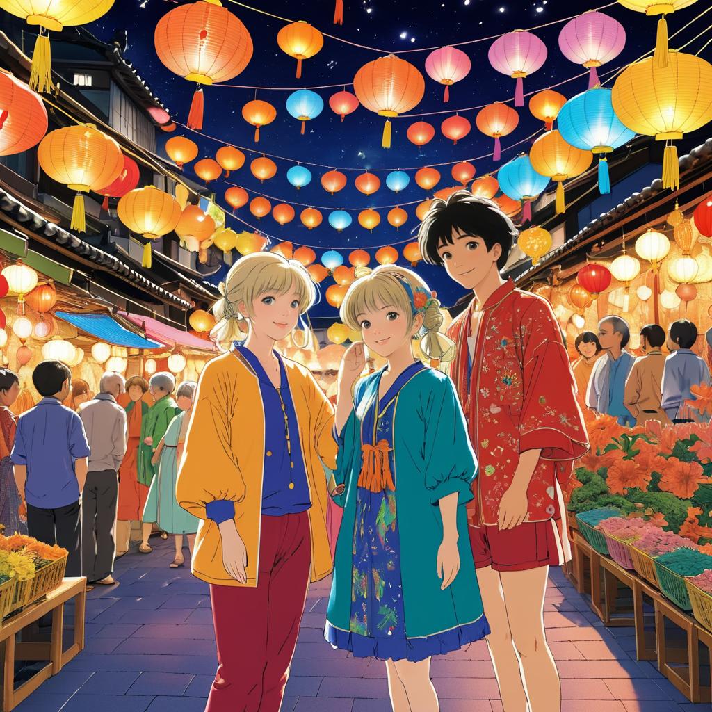 Heartwarming Reunion at a Night Market