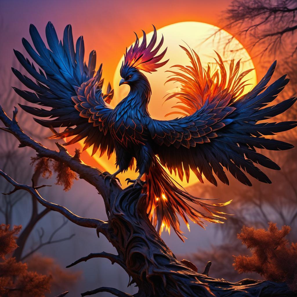 Majestic Phoenix in a Vibrant Dusk