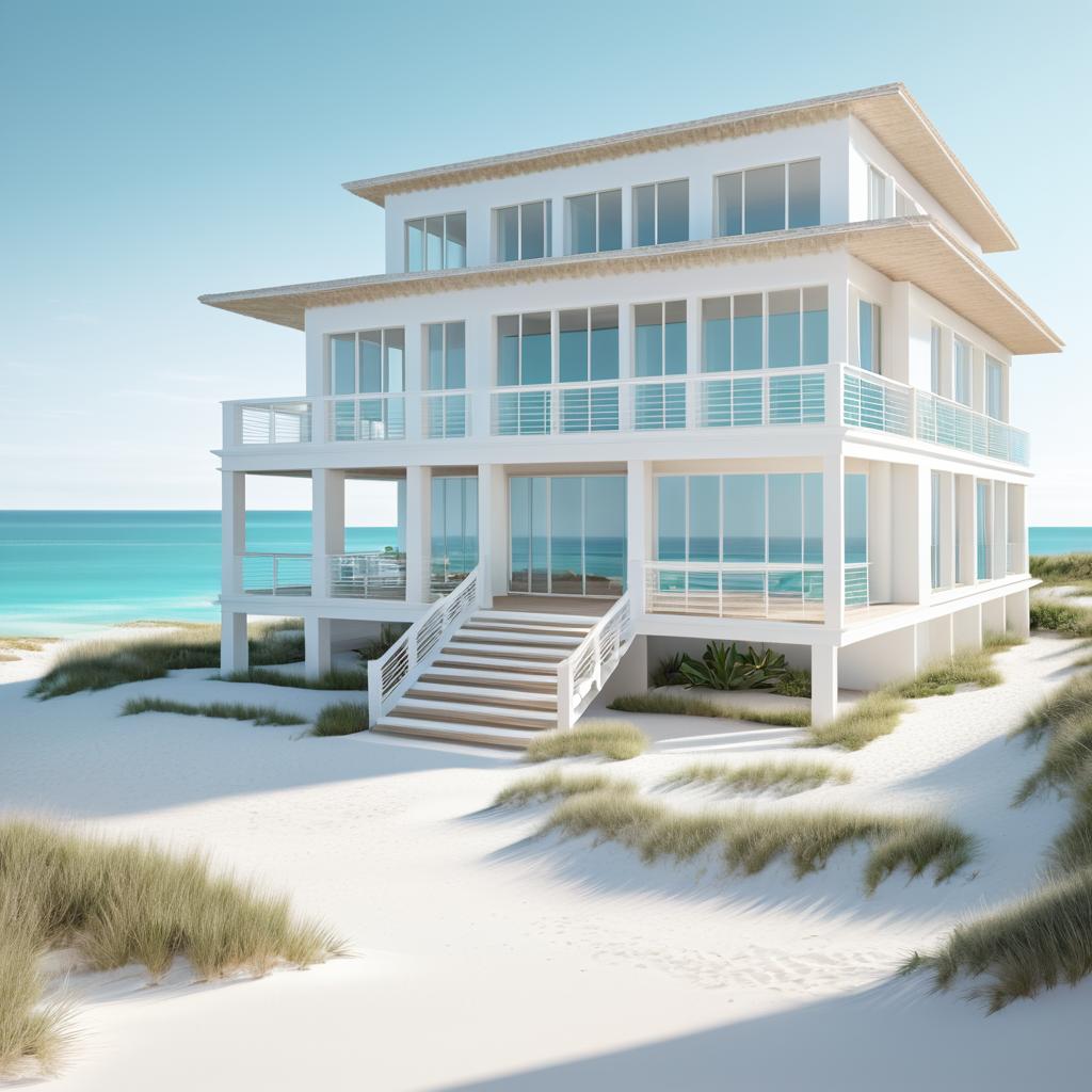 Serene Coastal Beach House Render