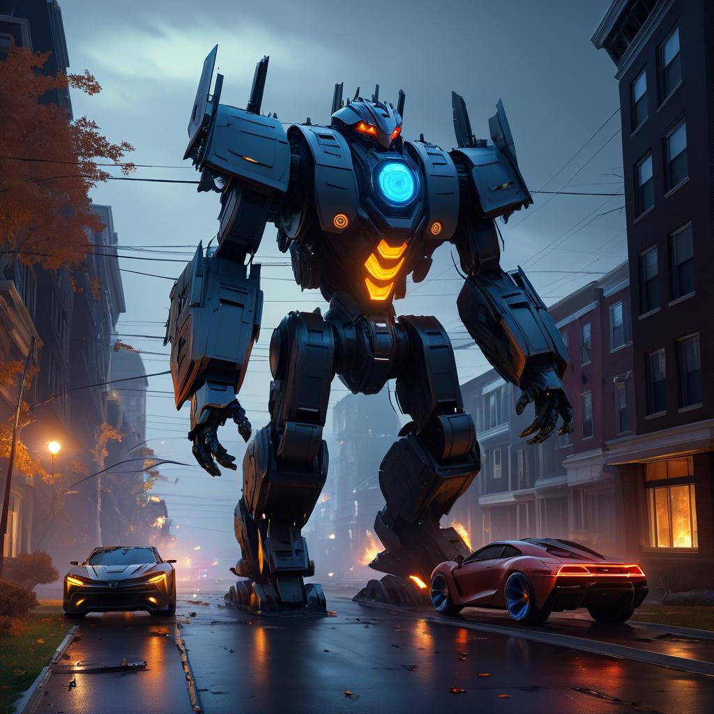 Epic Giant Robot Rampage in City