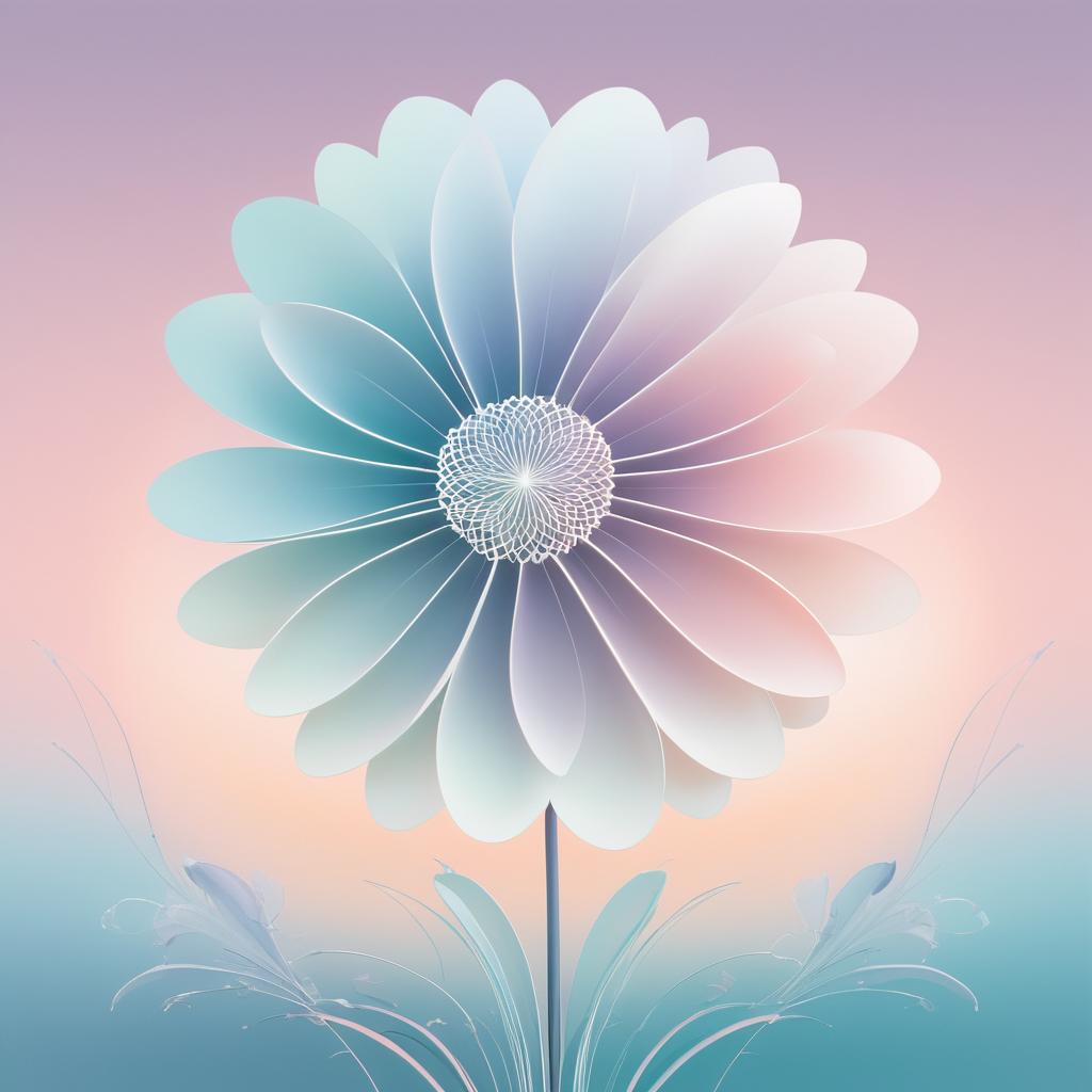 Surreal Minimalist Flower in Pastel Dreamscapes