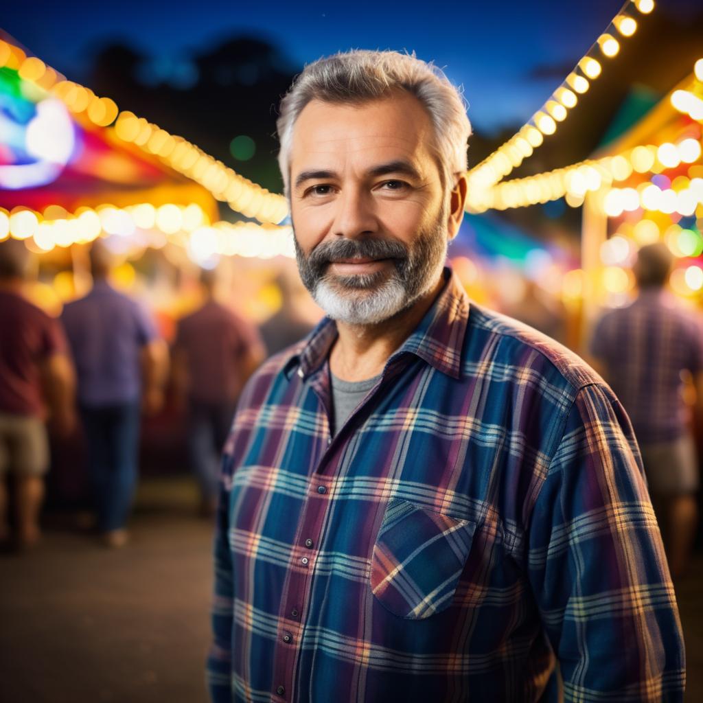 Portrait of a Man at Night Carnival