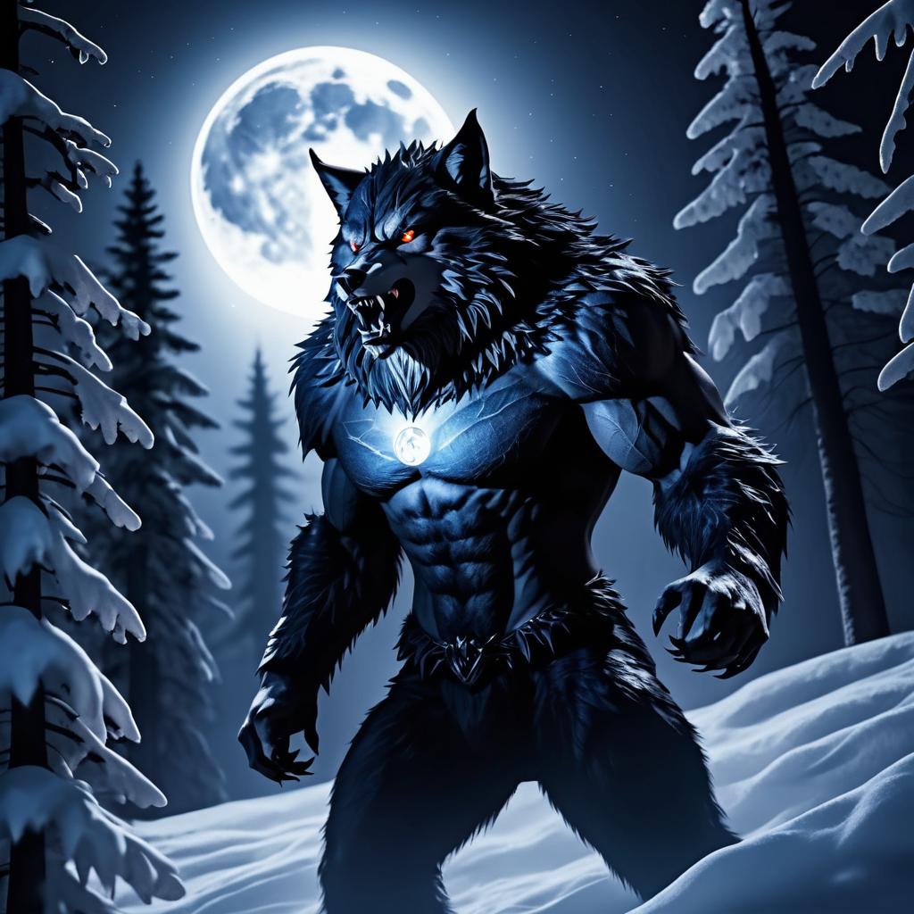 Cinematic Werewolf Howling Under Moonlight