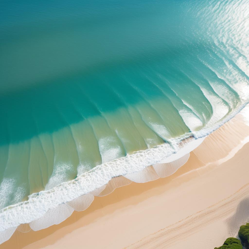 Aerial Serenity Over a Golden Beach