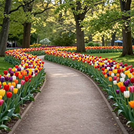 Serene Tulip Pathway in Harmony