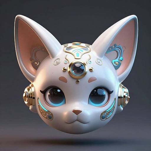 Futuristic Robot Head with Glowing Accents