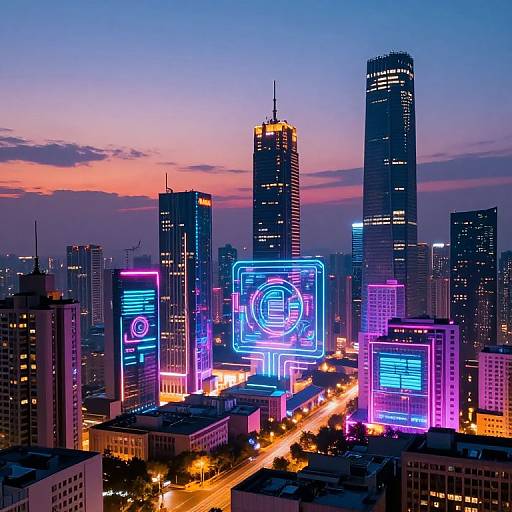 Futuristic Neon Cityscape Backgrounds