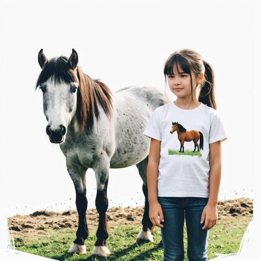 Young Girl with Pony and Horse T-Shirt Design