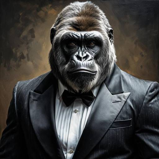 Silverback Gorilla in Formal Tailcoat Suit Silverback Gorilla in Formal Tailcoat Suit