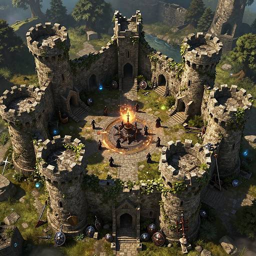 Ancient Castle Ruins Battle Map