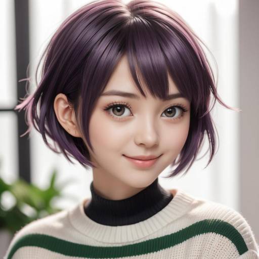 Charming Anime Girl Portrait with Soft Lighting