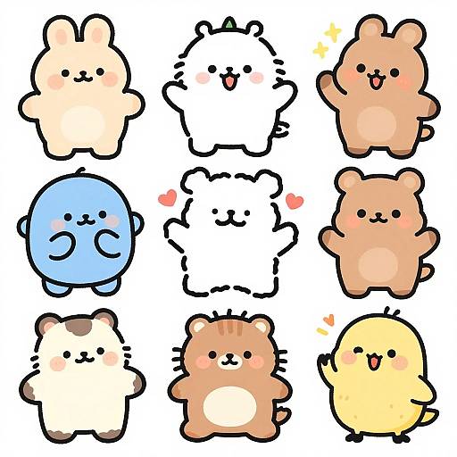 Cute Cartoon Blends Hand-Drawn & Digital