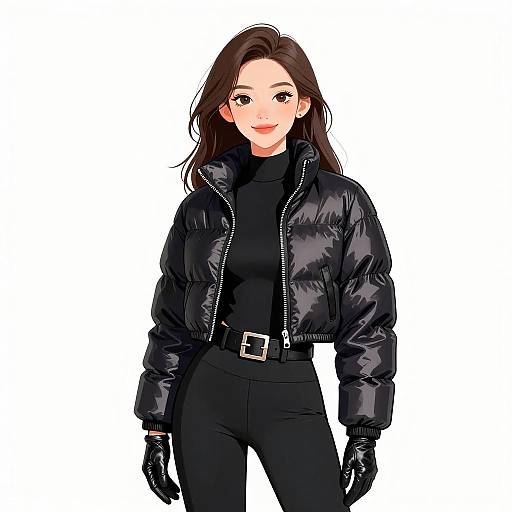 Sporty Chic Woman in Black Fashion