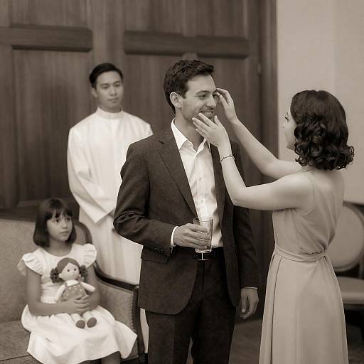 Vintage Family Scene in Sepia Tones