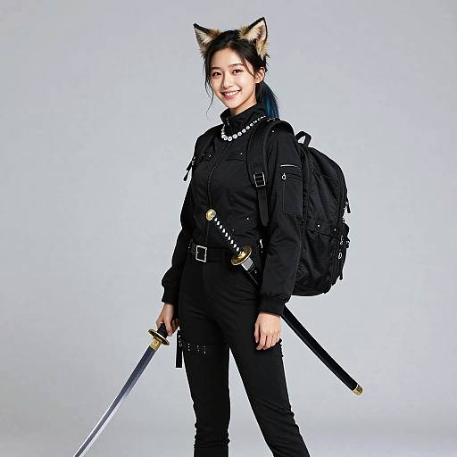 Stylish Ulzzang Girl with Cat Ears