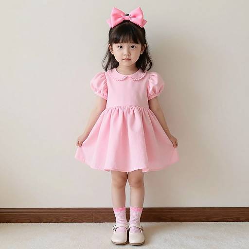 Girl in Pink Dress and Accessories