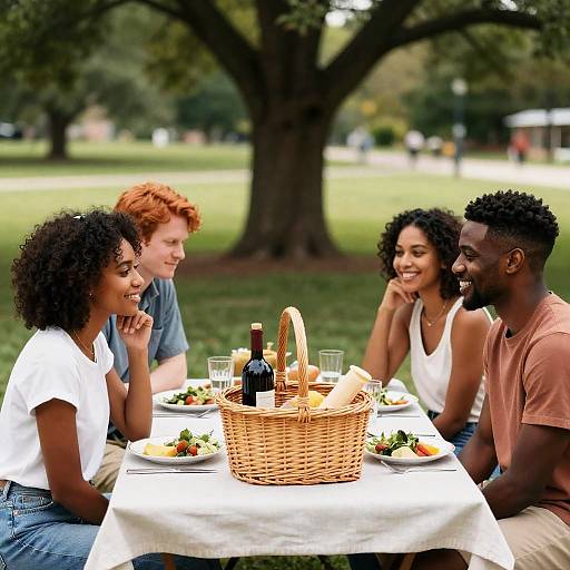 Relaxed Picnic Scene in the Park