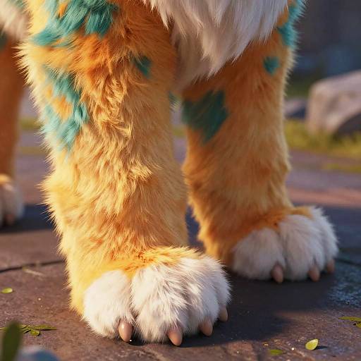 Detailed Close-Up of Anthropomorphic Paws