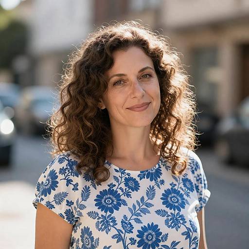 Sunlit Halo Portrait of Middle-Aged Woman