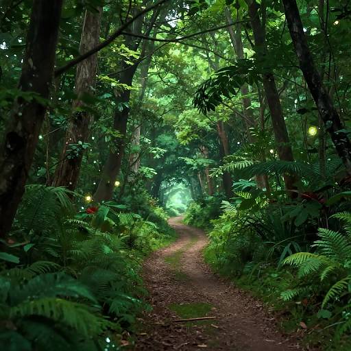 Bug's-Eye Mystical Forest Landscape