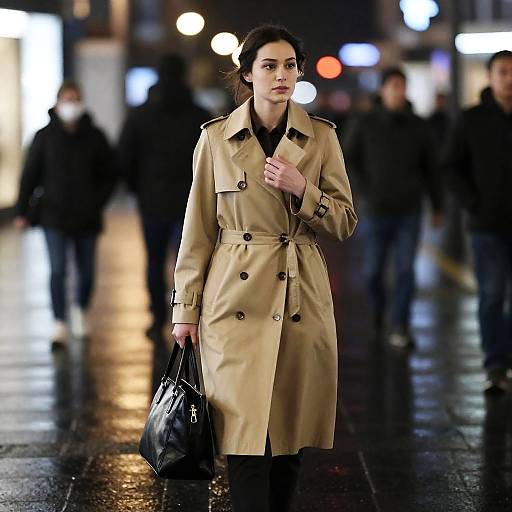 Nighttime Stroll in Stylish Attire