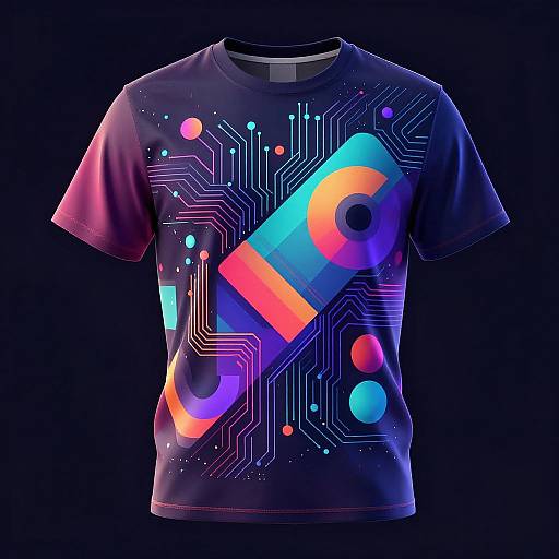 Futuristic Neon Tech T-Shirt Design