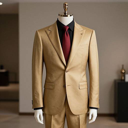 Elegant Mannequin in Gold Suit