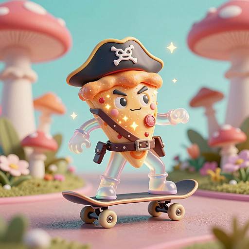 Heroic Pizza Slice Skateboarder Adventure
