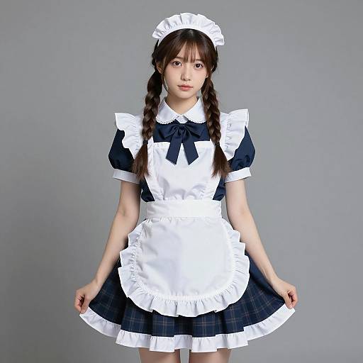 Young Woman in French Maid Outfit
