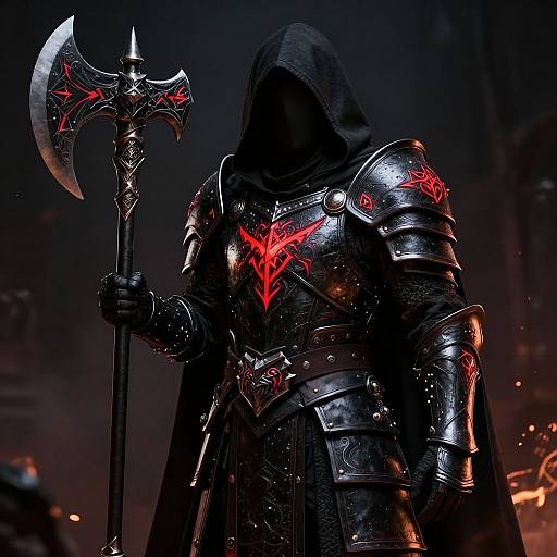 Dark Fantasy Warrior in Glowing Armor