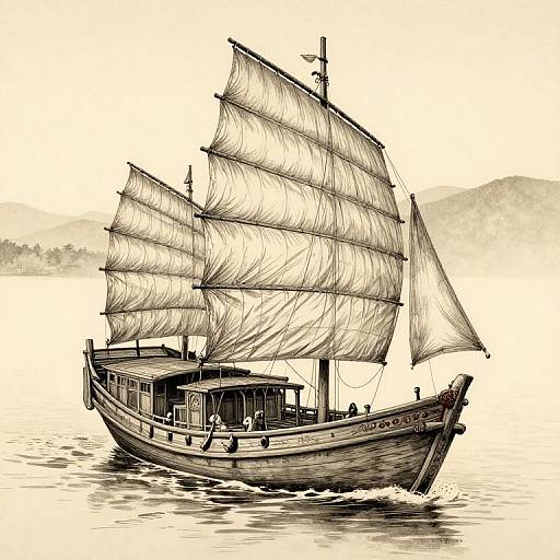 Hyperdetailed Wabi-Sabi Chinese Junk