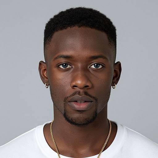 Realistic Portrait of Dark-Skinned Man