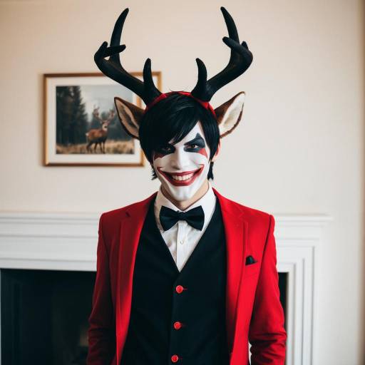 Lifestyle costume photo of Alastor (hazbin hotel). Cosplay clothes