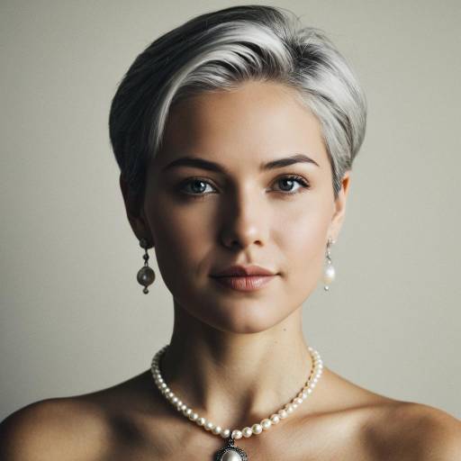 Elegant woman with pearl jewelry