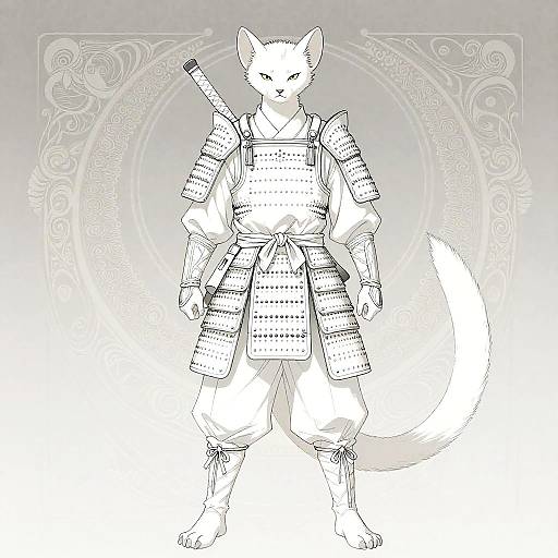 Anime Mongoose Ninja in Samurai Armor
