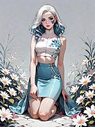 Chic Casual Woman in Floral Outfit