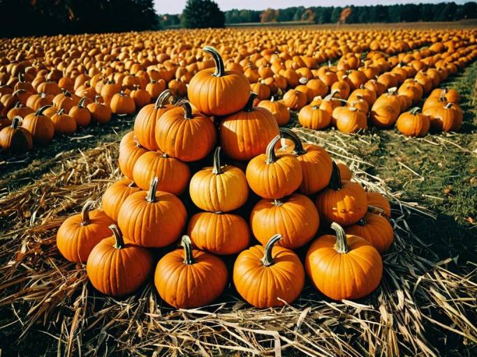 Vibrant Fall Pumpkin Field Wallpaper